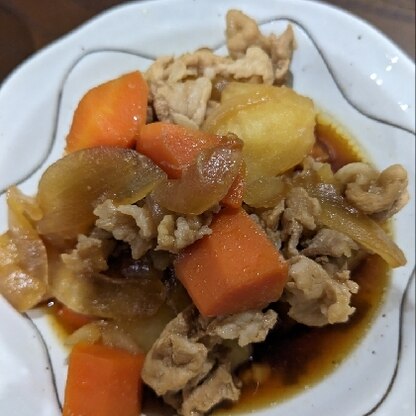 「肉じゃが」が食べたいなーと思い、作りました。バッチリな味付けで大満足でした！ありがとうございました！